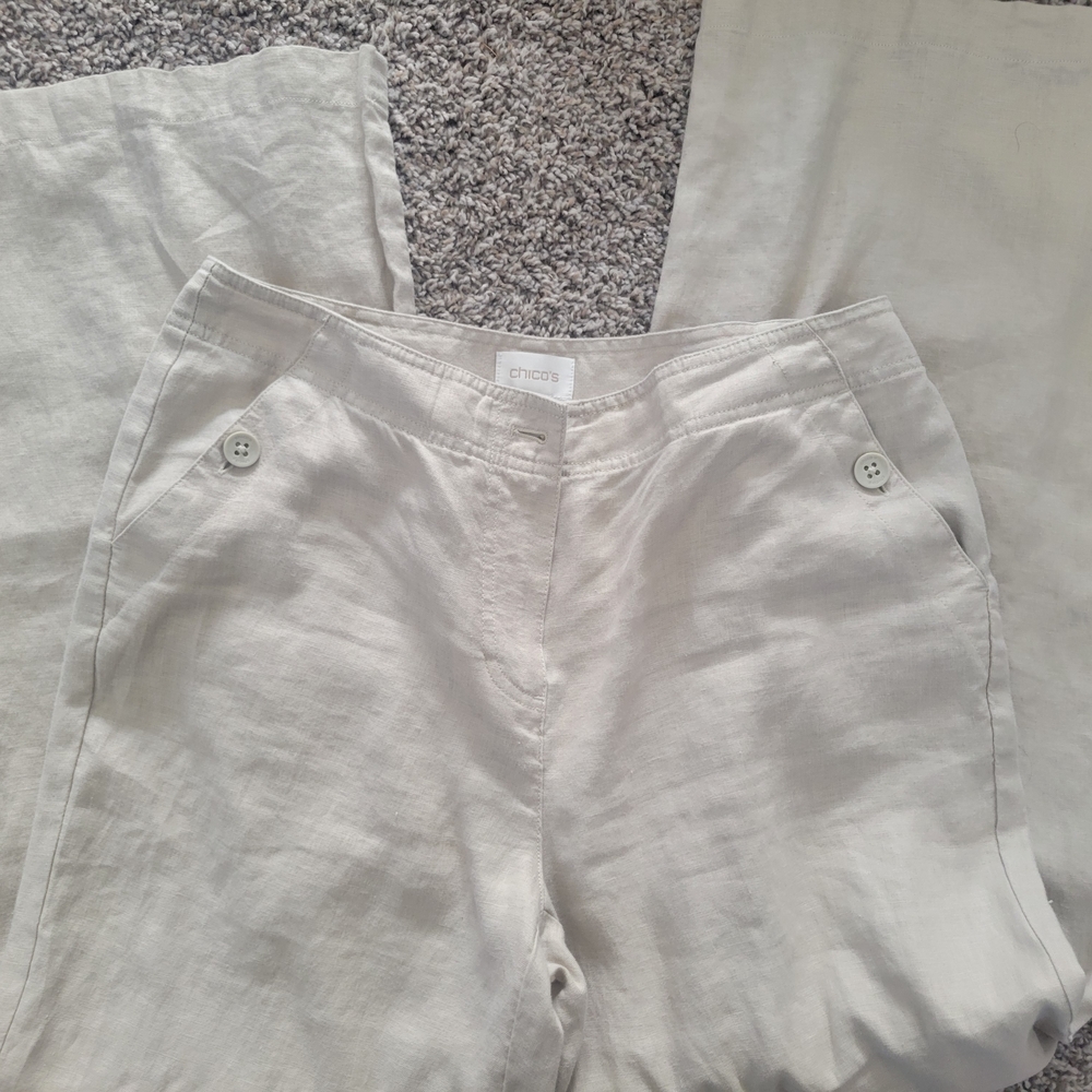 Chico's Light Beige Linen Pants